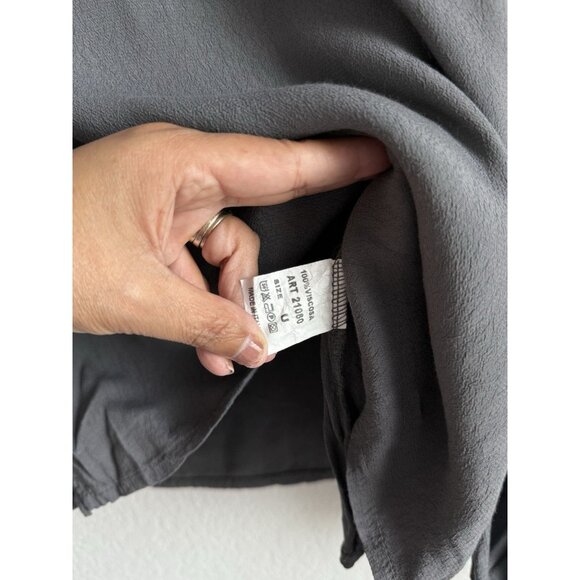 CobbleStone Blouse Women’s M/L Gray Balloon Sleeve Italy Priya Top Minimalist - Picture 12 of 16